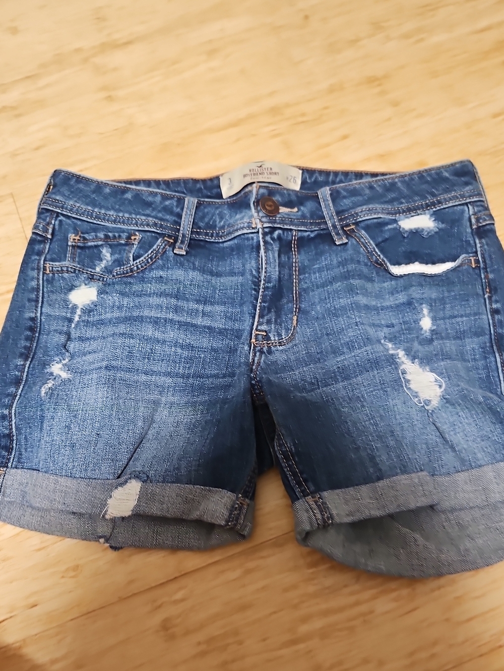 Hollister Distressed Blue Denim Jean Shorts
